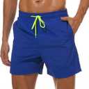 SILKWORLD Men's Swim Trunks Quick Dry Beach Shorts with Pockets L