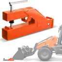 Bucket Hitch Receiver for Tractor Clamp On Trailer Hitch Receiver 2" Ball Mount Adapter Compatible with Deere Bobcat, Orange