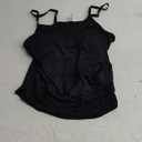 Women's Tankini Top Only Tummy Control Bathing Suits Top U Neck Swimwear Tops No Bottom (XX-Large, Black)