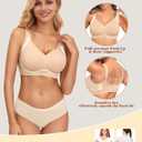 Women's Wireless Push Up Bra for Older Women, Full Coverage Seamless Supportive Back Smoothing T-Shirt Bra, Plus (XL)
