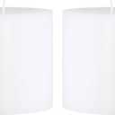 Mister Candle - White 4" x 4" Hand Made Pillar Candles (Set of 2). Unscented, Dripless, Smokeless, Solid Color,