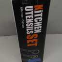 Silicone Cooking Utensils Set - 446°F Heat Resistant Silicone Kitchen Utensils for Cooking,Kitchen Utensil Spatula Set w Wooden Handles and Holder, BPA FREE Gadgets for Non-Stick Cookware (Colorful)