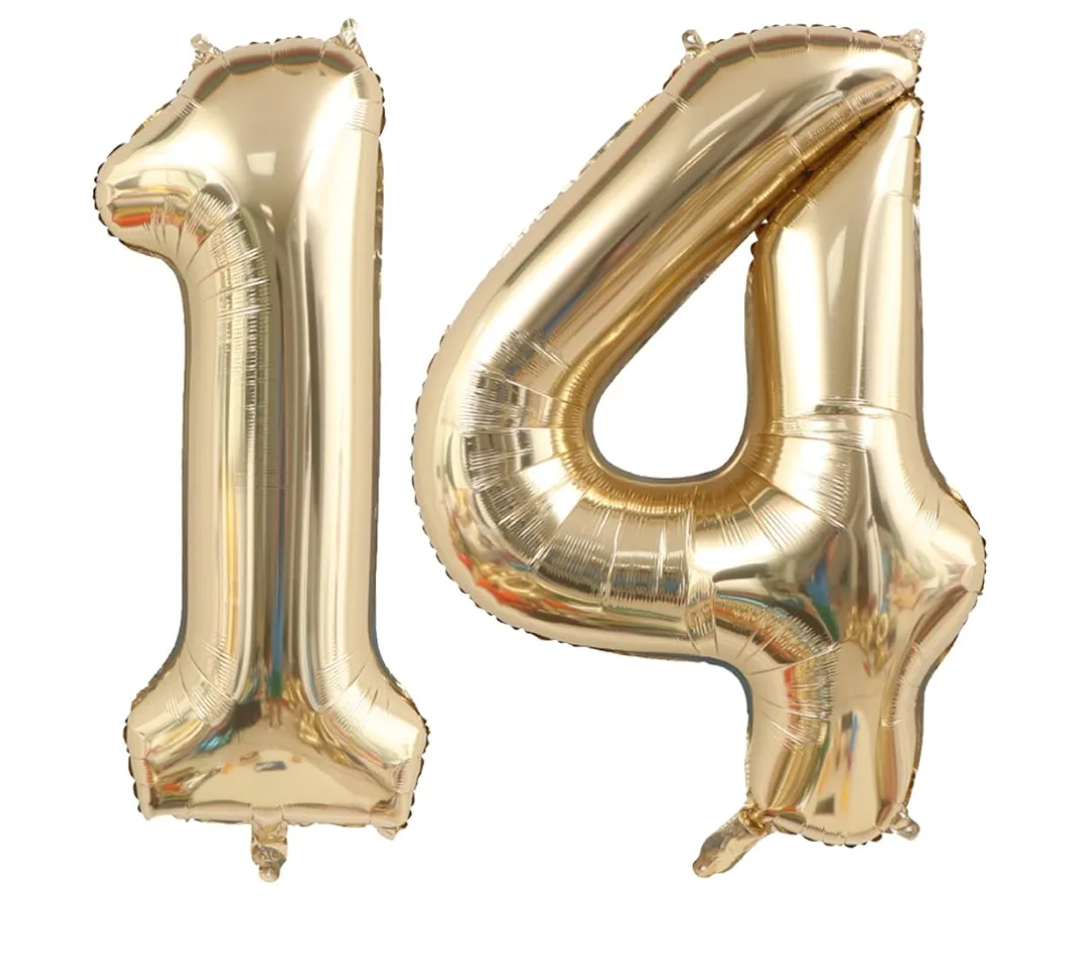 GOER Number 14 Balloons for 14th Birthday Sweet 14 Party Decorations,42 Inch Jumbo Foil Helium 41 Balloons for 41st Birthday Party Decoration 