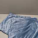 PAVILIA Dusty Blue Throw Pillow Covers with Pom Pom 18x18 Set of 2, Decorative Pillow Cases for Bedroom Aesthetic, Small Throw Pillows Set for Bed, Velvet Euro Plush Cushion Covers for Sofa Couch