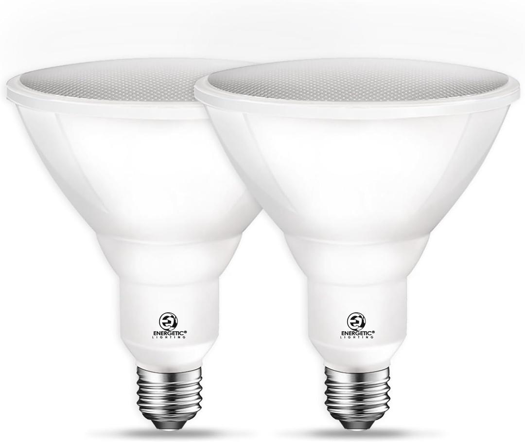Energetic LED Flood PAR38 Light Bulb, 3000K Warm White, 90W Equivalent, Efficient 11W, Wet Rated, 900 Lumens, Medium Base, Non-Dimmable, 2 Pack