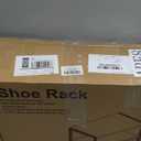 Narrow Shoe Rack for Front Door Entrance, Entryway, and Closet Shoe Organizer with 4 Sturdy Metal Mesh Shelves and Wooden Top, Holds 10 Pairs, Ideal for Storage or Display