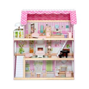 Delta Children Little Gem Dollhouse - 3-Story Dollhouse with 4 Rooms - Includes 16 Accessories - Fits 5-inch Dolls - Pretend Play Dream Gift for Ages 3+