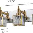 Crystal Bathroom Light Gold Chrome 4-Light Modern Bathroom Vanity Fixtures Over Mirror Square Crystal Wall Sconce