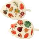 Kathfly 2 Pieces Leaf Wooden Jigsaw Puzzles Leaf Puzzle Montessori Toy Early Educational Learning for Birthday Gift Early Education School(Classic)