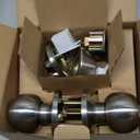 Bestten 2 Pack Keyed Same Exterior Door Knobs and Single Cylinder Deadbolts Combo Set, Keyed Alike Entry Door Knobs with Locks and Keys for Entrance and Front Door, Satin Nickel