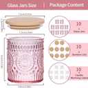 DARJEN 10 Pack Pink Candle Jars for Making Candles- 7.5 OZ Empty Glass Candle Making Jars with Bamboo Lids and Labels, Candle Containers Candle Making Jars for DIY Gifts