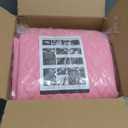 2PCs Front Car Seat Covers, Leather Seat Covers with Steering Wheel Cover and Two Seat Belt Pads, Waterproof Seat Covers for Cars Universal Fit 95% Vehicles (Pink)