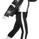Morph Popstar Costume 80s Mens Costume 90s Retro Outfit Halloween Dress Up Party Wear (Large)