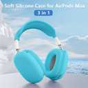 Silicone Case Cover for AirPods Max 2/1 (2026/2024/2020),Ear Pad Case Cover/Ear Cups Cover/Headband Cover for AirPods Max 2&1 (USB-C/Lightning),Accessories for Apple AirPod Max 2 Headphones,Ocean Blue