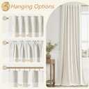 Guken Cream 100% Blackout Linen Curtains 108 Inch Length 2 Panels Set for Living Room Bedroom Back Tab Thermal Insulated Black Out Drapes Room Darkening Farmhouse Window Curtains 52x108