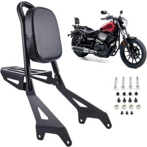 Motorcycle Rear Sissy Bar Backrest with Luggage Rack, Detachable Backrest Passenger Seat Fit for Yamaha Bolt XV950 XVS950 2013-2022