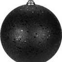Christmas Ornaments Balls 7.1" Large Christmas Decorations Xmas Tree Shatterproof Big Black Christmas Ball Ornaments with Hanging Loop for Wedding Holiday Halloween Party Indoor Outdoor Decor
