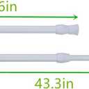 4 Pack Spring Tension Curtain Rod, 23.6-43.3 Inches Tension Rods Cupboard Bars Adjustable Spring Steel Tensions Rod Shower Rod Closet Rod