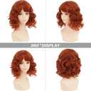 Short Red Orange Curly Wig for Women ginger wig with Bangs Shoulder Length Wig Curly Natural for Daily Party Use