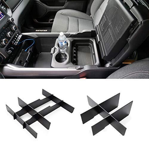 Jaronx Lower Center Console Organizer For 2019-2025 Dodge RAM 1500 and 2019-2025 RAM 2500/3500,Front Center Divider+ Rear Lower Divider (NOT for Classic, Longhorn, Limited, TRX)