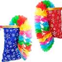 2PCS Magical Magic Props Change Bags (Red + Blue) with 2PCS Paper Pull Flowers Make it Appear or Disappear for Magic Tricks