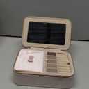 Velvet Travel Jewelry Box with Large Mirror, Double-Layer Jewelry Organizer Case for Women and Girls, Portable Storage Case with 6 Anti-Tarnish Bags Gift Ready for Her (Blush Pink)