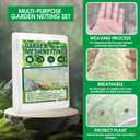Garden Netting Kit, 10x30FT Ultra Fine Mesh Netting 6 Sets of 8FT Fiberglass Garden Hoops for Raised Beds, Vegetable Plants Fruits Flowers Birds Animals Barrier Protection Net