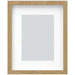Set of 2 Modern Picture Frame with White Mat  Oak Effect Wood Frame  Gallery Style Wall Mount Frame for Art, Posters, Photos & Certificates, 8 x 10 Inch