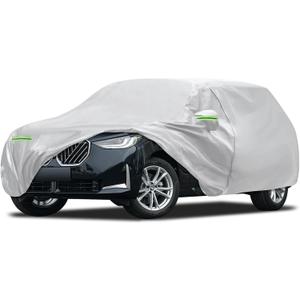 Car Cover Fit for BMW X3/X3 M 2011-2026, Migaven Waterproof Full Exterior Cover Sun Rain Protection with Door Zipper and Cotton Lining, Silver