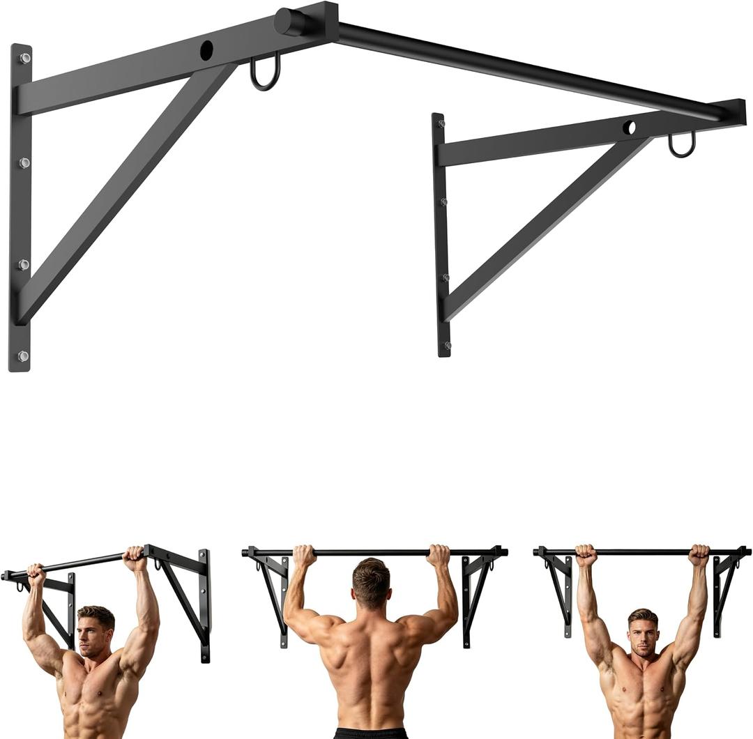 Wall Mounted Pull Up Bar, 51'' Pull Up Bar 560LBS Capacity,