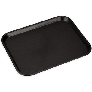 Carlisle FoodService Products Fast Food Cafeteria Tray 14" x 18", Durable Polypropylene with Slip-Resistant Surface, Stackable for Cafes and Schools, BPA-Free, Black