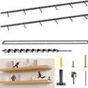 Hidden Floating Shelf Bracket 70 inch Heavy Duty Floating Shelf 2PCS Thickened Solid Steel Hardware for Hidden Wall Shelves Support Kitchen/Living Room/Office (6 inch Rods) (70" x 6" x 1.5")