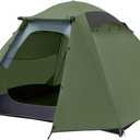 Forceatt 4 Person Camping Tent, Professional Waterproof & Windproof. Lightweight Backpacking Tent Suitable for Camping, Hiking, Outdoor, Mountaineering and Travel (Dark green)