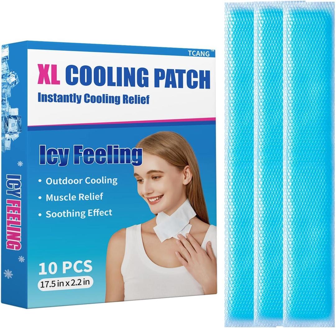 10 Packs Instant Cooling Ice Packs for Outdoor Activities Summer Heat Relief - Large Disposable Cooling Patches for Neck Body, Camping Hiking Sports, Instant Temperature Drop