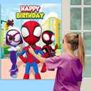 Spidey Birthday Decorations, Spidey Party Games for Boys Girls, Large Poster 24PCS Stickers for Spidey Birthday Party Supplies