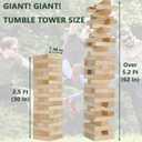 ApudArmis Giant Tumble Tower Stack to Over 5.2Ft, 60 PCS Pine Wooden Stacking Timber Tower,Classic Block Giant Outdoor Indoor Game for Adults, Fun Game at Backyard, Lawn, Party with Family & Friends, XL-Over 5 FT