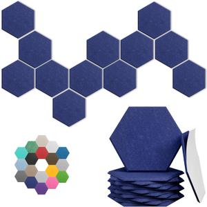 Hexagonal Acoustic Panels-12 Pack High-Density Sound Absorbing Panels 12"X10"X0.4" for Enhanced Noise Reduction, DIY Design, Idea for Studios, Offices, and Home Theaters(Sapphire Blue)
