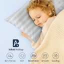 Youth Pillowcase Pack of 2 Toddler Travel Pillow Cases 100% Soft Egyptian Cotton, 600 Thread Count with Zipper Closure for Small Travel Pillowcase 16x22 inch, Silver Grey Striped