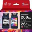 EaseFusion 260XL 261XL Replacement for Canon 260 and 261 Ink Cartridges PG-260 CL-261 Compatible with Canon Pixma TS6420a TS6420 TS6400 TR7020a TS5320 TR7000 TS5300 TR7020 Printer Ink Cartridges