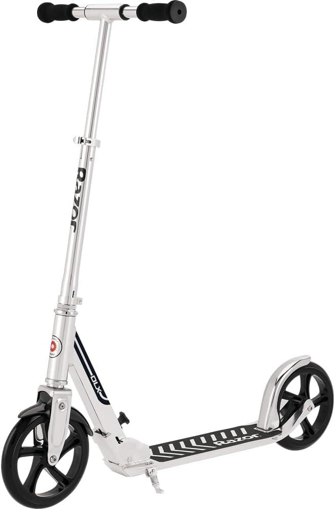Razor A5 DLX Kick Scooter for Kids Ages 8+ - 8" Urethane Wheels, Foldable, Anti-Rattle Handlebars, for Riders up to 220 lbs