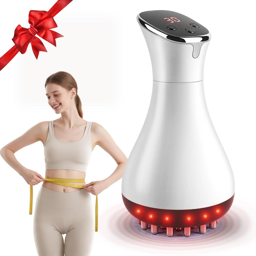 Lymphatic Drainage Massager & Anti Cellulite Massage Tool,Fascia Blaster for Cellulite,Helps Reduce Stretch Marks for Legs, Arms & Belly,Body Sculpting Machine with Microcurrent, Light, Vibration