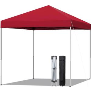 6x6 Pop Up Canopy Tent, Easy Setup Canopy for Outdoor Shades (Red)