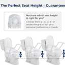 Drive Medical PreserveTech Universal Raised Toilet Seat with Handles, White