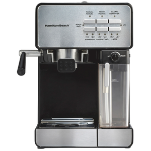 Single Cup Black Slide and Lock Espresso Machine with Milk Frother