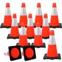 Traffic Safety Cone 18 Inches, with Reflex Collars of Parking Lots, Lane Road Traffic Control Construction Driving Safety Cone 12 Pack