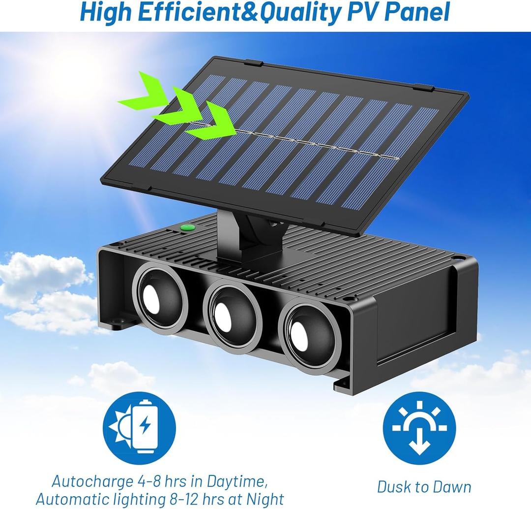 Sunvivo Solar Wall Lights Outdoor,Cordless,Waterproof IP65,Adjustable PV Panel,Up and Down Lamp Wall Sconce Deco Light for Exterior Wall Garage Fence Yard Patio Caf Pub-1 Pack RGB(red,Green,Blue) (Large, Multicolor)