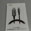 acer USB C to DisplayPort Cable 6.6 FT (4K@60HZ 2K@165Hz), Type-C to DisplayPort Cord (Sturdy Aluminum, Plug & Play) Thunderbolt 3/4/5 Compatible with MacBook Pro/Air, iPhone 16 Pro/Max, XPS, Surface