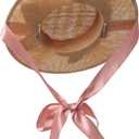 COSDREAMER Girls Women Tea Party Sun Hat Lace Ribbons Straw Hats Small (Style-26)