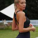 RUNNING GIRL High Impact Sports Bras for Women,Racerback Running Bra Workout Crop Tank Tops Longline Sports Bra Push up (Black, XL)