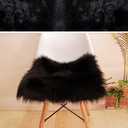 Faux Fur Sheepskin Square Chair Cover Seat Cushion Pad, Luxurious Wool Area Rugs Fluffy Floor Mat for Living Sofa, Photographing Background Office Home Decor Carpet